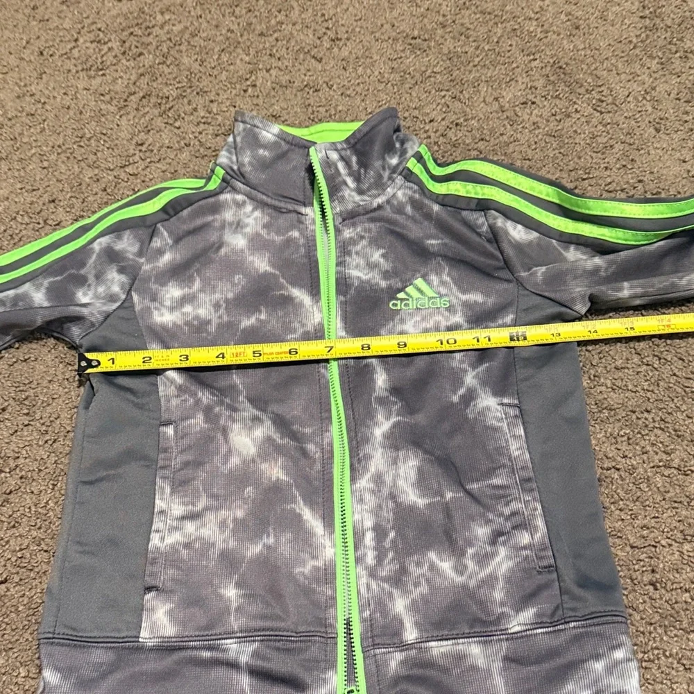 adidas Kids track jacket - Gray with Neon Green Accents